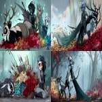 **🍂🦨🏹⚔️ 🌈✏️ --ar 7:4 --sref 80 --sv 4 --sw 100 --p zzmkt1u** - <@370960263245070346> (fast)