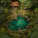 **a tabletop vtt battlemap. Gridless. a hidden japanese kami shrine in a forest. a pool with carp and lilypads. a small stone shrine. Foundry roll20 style vtt map --v 7.0** - Upscaled by <@607670360539660330> (fast)
-# Create, explore, and organize on [midjourney.com](<https://midjourney.com/imagine?from_discord=1>)