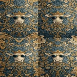 **<https://s.mj.run/0GMbnBQLfYo> william morris wallpaper design of humanoid cows wearing sunglasses and wearing a crown, using 3 colours only --no birds --iw 3 --ar 13:25 --v 7.0** - Zoom Out by <@1103975769467789322> (relaxed)