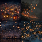 **surreal landscape of Vietnamese lanterns, dark but cozy, inspiring** - <@1178742734534758402> (fast)
-# Create, explore, and organize on [midjourney.com](<https://midjourney.com/imagine?from_discord=1>)