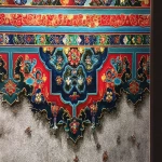 **<https://s.mj.run/sSzRrCUJDg4> The upper edge of the image should be a very clear and detailed image with an abstract design, some parts of which are solid, some parts have Mongolian national patterns, and some parts have small flowers, --ar 128:85** - Image #1 <@1123092135621697629>