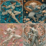 **in the style of James Jean and Alphonse Mucha, the Rosicrucian centaur mystic, dynamic pose, fighting stance, objet d'art backdrop, 8k, UHD butterfly dreams butterfly dreams butterfly dreams --ar 2:3 --s 250 --v 7.0** - <@974789918188535848> (fast, stealth)