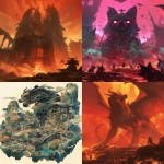 **leviathan landscape lithograph the corgi from hell!!!! --ar 3:4 --niji 6** - <@1042248064590696508> (fast)