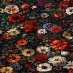 **dark, moody, vintage-inspired floral pattern with muted tones, beautiful botanical illustrations, and a vintage aesthetic. --ar 4:7 --v 6.0 --s 250** - <@756269320539209761> (fast)