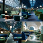 **interior of train station, designed by India mahdavi, midnight blue and forest green furnishings --chaos 8 --v 7.0** - <@769598160363323403> (relaxed)
-# Create, explore, and organize on [midjourney.com](<https://midjourney.com/imagine?from_discord=1>)
