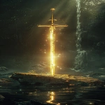 **Excalibur, the legendary sword of King Arthur, glowing with divine light, standing upright, embedded in stone, surrounded by mystical mist and magical aura, golden reflections, epic fantasy artwork, highly detailed, ultra realistic, cinematic atmosphere, legendary weapon concept art, dramatic lighting, 8k --ar 9:16 --v 6.0** - Image #2 <@834125706757013534>