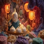 **<https://s.mj.run/grMOhq1kA28> <https://s.mj.run/GnGbrixvR3Q> <https://s.mj.run/8jxKtCZZP8o> <https://s.mj.run/5PLORpdLDIA> A Dramatic Marble-Moment of the Xiaolongbao Soup-Dumpling's God's Fall from Grace in Candyland --ar 3:2 --v 7.0** - Image #1 <@426654487248109579>