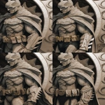 **Monochronolith batman wears time-traveling costume made of stone. Epic. Comic book cover. --v 7.0 --c 5 --ar 2:3** - Pan Down by <@1052958752749387917> (relaxed)