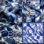 **create Printed Silk Check Foulard pattern in blue and white background --v 7.0** - <@1013652600119373834> (fast)