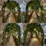 **The tunnel structure is made of thin support poles from a garden arch measuring 1.5 meters in height, 1.2 meters in width, and 5 meters in depth. Inside the entrance of the cardboard arch, the exterior is decorated with a forest interior, and a path made of thin rainbow-colored vinyl tape is depicted on the floor.a cotton cloud canopy, and an interior resembling library shelves mapped onto cardboard at the end of the forest. A children's attraction interacting with a server station is installed by covering office desks and displays with fabric, placing them in the pathways between desks, removing desk chairs to create pathways, and masking the lower parts of desks with green curtains. Cardboard guardrails are installed up to waist height, creating a bright and cheerful atmosphere. --ar 4:3 --v 7.0** - Variations (Strong) by <@580349603761750038> (fast)
-# Create, explore, and organize on [midjourney.com](<https://midjourney.com/imagine?from_discord=1>)