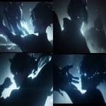 **Anime movie PV, a man fighting off monsters, double exposure, cosmography --ar 16:9 --sref 1960353080 --profile eq9ed63 --niji 6 --raw** - <@347448894403379200> (fast, stealth)