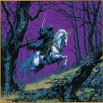**dullahan folklore, the headless horseman rides his trusty unicorn in to the a foggy forest on all hallows eve --ar 4:3 --sref 791751438 --v 7.0** - Image #2 <@1382304211038896168>