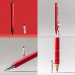 **a tiny, white female office manager holding a giant red pen that is taller than she is.** - <@1161376171972382821> (fast)