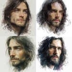 **on a white background, color chalk drawing of a beautiful model man portrait with long dark shoulder length hair and deep captivating mesmerizing eyes, looking like Jesus Christ a beautiful God that people would want to look at forever because hes so beutiful and looking at them with his eyes. ...v5:2** - <@1037958970922512454> (fast)
