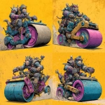 **a monster monkey driving a heavy road roller in the style of Heavy Metal comic books** - Variations (Strong) by <@1133242545728663653> (fast)
-# Create, explore, and organize on [midjourney.com](<https://midjourney.com/imagine?from_discord=1>)