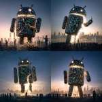 **<https://s.mj.run/rWcFtaYzAZ8> The Android Robot made of mobile phones is collapsing, there are gaps in the robot and it is crumbling away, it is falling apart, leaving to one side, about to tumble, people looking up at it, trying to get inside it, cityscape, photographic, hyperrealistic, photorealistic, metallic, glowing, raytrace, super realistic, magic hour, dramatic lighting, art style of Blade Runner** - <@1048326817838280714> (fast, stealth)