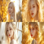 **Blond hair korean young women, gold, happy, pretty, cute --v 6.1 --ar 16:9** - <@1136199270224117860> (fast)