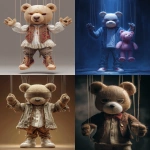 **Kanye circa 808s and Heartbreaks as a marionette being controlled by the College Dropout Bear mascot --ar 3:4 --v 7.0** - <@495684468208828416> (fast, stealth)
-# Create, explore, and organize on [midjourney.com](<https://midjourney.com/imagine?from_discord=1>)