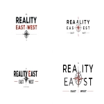 **A minimalist logo design of "REALITY EAST WEST", bold sans-serif typography, geometric layout. A stylized compass rose icon between "EAST" and "WEST", symbolizing direction and balance. White background. Subtle grid alignment. High contrast black and red color palette. Created Using: vector art tools, Swiss design principles, negative space emphasis, Bauhaus influence, flat color fields, Adobe Illustrator, clean outlines, minimalist logo trends --ar 16:9 --v 7.0** - <@947934760217489448> (fast)