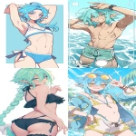 **An elf boy, cyan blue hair, cyan blue eyes, with generous and delicate curves, wearing swim shorts::1 girl::-0.5 , camera appinterface::1 --ar 9:16 --raw --profile 8u4ruoq t8doast --stylize 50 --niji 6** - <@409716268476923920> (fast)