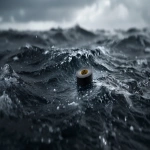 **a National Geographic photograph of a roll of black gaff tape floating on the ocean, --ar 16:9** - Image #2 <@960702118686244966>