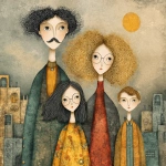 **whimsical photorealistic illustration of a fathers d mother with their girl and boy, father has black hair and a moustache, he’s wearing glasses, mother has curly blonde hair and she’s wearing glasses girl has dark brown hair and she’s wearing glasses, son has light brown hair --v 7.0 --p b3kgthr --s 750** - Upscaled by <@520759084903956481> (fast)
-# Create, explore, and organize on [midjourney.com](<https://midjourney.com/imagine?from_discord=1>)