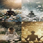**Person meditating , white champak flowers surrounding, serene and mystical aura --ar 9:16 --v 6.0 --raw** - <@1350154422424043543> (fast)