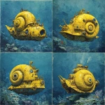 **a yellow navy ammonite amanita submarine down the sea --v 7.0 --raw** - Variations (Strong) by <@1071135204846096475> (fast)