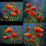 **<https://s.mj.run/HazaVi7ln8k> Generate a painting in the style of this painting. Painting scarlet poppies --v 7.0** - Variations (Strong) by <@1171132266240553092> (fast)