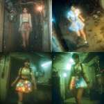 **a grainy cctv camera screenshot of a beautiful japanese woman wearing a mini-skirt. The mini-skirt features glowing tanabata-themed christian icons woven into the fabric. The woman is visbly worried and is a hurry. She can be seen walking out of a stargate located in an abandoned basement. The basement is dirty, dark, and damp with a flickering lamp in one corner. The stargate is starting to fail and flicker, and will close any second. The startgate looks homemade and is constructed from copper pipes held together with duct tape and electrical wires. In the image the woman is very brightly colored and is in high contracst compared to her surroundings.** - <@314960713737175041> (fast)
-# Create, explore, and organize on [midjourney.com](<https://midjourney.com/imagine?from_discord=1>)