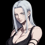 **original anime character, hand-drawn portrait style, thick bold outlines, clean cel-shading, visible sketch lines, crosshatching on fabric folds and underlying anatomy, ultra-detailed line art with zero clutter, sharp and defined facial features, full-color rendering, high visual clarity of face and body, character-centered composition include multiple perspective variants: frontal heroic close-up (face and torso squared), three-quarter angle showing jawline and stance depth, low-angle upward shot for size and presence, high-angle downward for clothing detail, side profile close-up with flowing fabric and sharp expression uncluttered background, zero special effects, only character and clothing, emphasis on silhouette, expression, pose, and detailed costume, anime character design with clear visual logic --niji 6 --raw** - Image #3 <@266429059049848832>