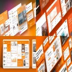 **A digital interface displays various business tools and features, including a calendar, contact management, and scheduled meetings. The design is modern and user-friendly, with a vibrant orange and white color scheme. It presents a comprehensive view of different business processes, making it easy for users to schedule, manage, and communicate within the workflow. Different sections such as "Targeted Linkedin Messages Sent," "Engaging Creatives in Rotation," "Validated Work Emails Found", and "Identifying Your Ideal Buyers" are visually represented. The image clearly shows an overview of a digital platform for managing business activities. The interface clearly presents information in a visually appealing and accessible way. --ar 19:6 --v 7.0** - <@1097842378326409307> (fast)