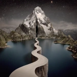 **solitude visible lightbeamed soundwave of a monotreme tremomountain, photographed with hassleblad, bokeh, octane render, art by ChrisWaikikiAI --ar 99:70 --q 4 --raw --exp 80 --s 120 --v 7.0 --p n9jrh27** - Image #4 <@776949719900880916>