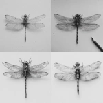 **dragon fly illustration, pencil sketch, realistic, view straight down** - <@1202707032818458747> (fast)