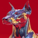 **close-up 3D render of Doberman against pure crimson background, 3d shapes soft and curvy shapes, cyberpunk surreal style, liquid chrome, grainy and little imperfections in the metal, polish finishings, angular sculptural silhouette, hyperdetailed, high-contrast, high-saturated and bright color palette, glossy metallic reflections, vibrant lapislazuli and carmine contrast --s 250 --ar 2:3 --v 7.0** - Upscaled by <@1135564957887500341> (relaxed)
-# Create, explore, and organize on [midjourney.com](<https://midjourney.com/imagine?from_discord=1>)