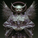 **the horned black winged lavender kimono queen spinning around the stars of light, she might be the one i take tonight --ar 2:3 --sref 2538114577 1717166573 --p ajjw9qi --exp 69 --sv 4 --s 666 --v 7.0** - Image #3 <@788265797444173834>