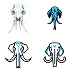 **minimal geometric mammoth skull logo, ultra-clean lines, luxury brand style, simplified dome, triangular eye cutouts, single teardrop nasal cavity, symmetric, bold tusks preserved, vector linework, black and cyan palette, high-end museum aesthetic, no gradients, no shading, white background --ar 1:1 --raw** - <@1207751323517329420> (fast)
-# Create, explore, and organize on [midjourney.com](<https://midjourney.com/imagine?from_discord=1>)