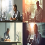 **office worker in a rolled-up sleeve shirt, sweaty, sitting at a desk in a modern office during a heatwave, standing fan nearby, intense sun shining through the window, scorching heat outside, daylight illumination, photorealistic style, warm and slightly muted color palette, soft sunlight glow --ar 16:9 --v 7.0 --q 2 --s 50 --p puravvo --raw** - <@908777820459794493> (fast)
-# Create, explore, and organize on [midjourney.com](<https://midjourney.com/imagine?from_discord=1>)