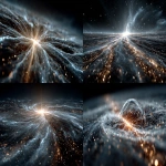 **Ultra-detailed visualization of vacuum energy grid in outer space, faint luminous blue energy lattice stretching across a dark cosmic background, galaxies and stars trapped within the grid lines, strong central focal point with a glowing intersection, minimalist and elegant composition, scientific aesthetic, sharp clean rendering, professional cosmology documentary thumbnail, no clutter, high detail but balanced, crisp contrast. --ar 16:9 --v 7.0 --s 750** - <@1347352121820844044> (relaxed)