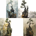 **<https://s.mj.run/BfWUQQplXLg> bonsai tree on a shallow tray, growing from a rugged rock wall, hanging over a cliff with clouds and mist, in the style of traditional Asian landscape painting, poetic and powerful atmosphere, ink wash style, soft lighting --ar 16:9 --v 6.0 --raw** - <@1357752820522029238> (fast)
-# Create, explore, and organize on [midjourney.com](<https://midjourney.com/imagine?from_discord=1>)