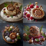 **An ammonite amanita dessert. French haute cuisine. Cuisine photography.** - <@1052958752749387917> (relaxed)