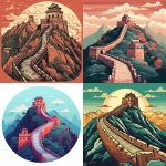 **vector illustration of the Great Wall of China --s 250 --v 5.1** - <@1086316614535872542> (fast)