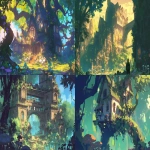**Deformed, large mansion in the forest, mushrooms growing, ivy entangled, deformed, pop, scenery, simple illustration, monotonous illustration --ar 16:9 --niji 6** - <@915835811092656128> (fast)