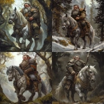 **a dwarf warior mounted on a dappled gray war pony. detailed background, high fantasy atmosphere, anime, --cref <https://s.mj.run/j1nWzMlxF-Y> --cw 0 --v 6.1** - <@334398819246538773> (relaxed)