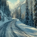 **snowy raod in the Canadian Rockies, afternoon light, icy curves winding through snow-covered pine trees, Jamaican flag painted on a sign, vintage 1980s sports film aesthetic, cinematic lighting, subtle bokeh, 35mm lens perspective, eye level perspective, crisp winter air, packed snow trails, rustic Olympic signage, nostalgic and inspirational mood, filmic color grading, inspired by Cool Runnings --ar 16:9 --v 6.0 --raw** - Image #3 <@1108527117265797270>