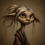 **portrait of a female young goblin host. she is lean and curious. fantasy, dragonbane, --no background --sref <https://s.mj.run/6v_oZw2C9SU>** - Image #2 <@321697901023723522>