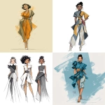 **continental drift bipoc fashion design sketch --ar 4:5** - <@948741381743083580> (fast)