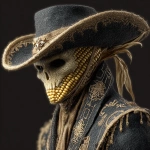 **Tenebrous Beetlejuice corn on the cob Face mask of corn cowboy --s 250 --v 7.0** - Image #2 <@974789918188535848>