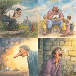 **a man eating his own nose, children's book illustration, --v 7.0 --p gdfa9ky** - <@454052210859573268> (fast)
