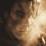 **moonstone, dnd, high fantasy, smoke, sepia filter, heavy film grain, sunny, shiny, 1990s tv lighting, warrior, male, tanned, brown hair, sweat --ar 4:3 --v 7.0** - Image #3 <@1284320694003433522>